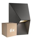 Mehrfachpackung 6x Nordlux Pontio Wandleuchte Aluminium Schwarz | IP54 - Geeignet Für 1x GU10